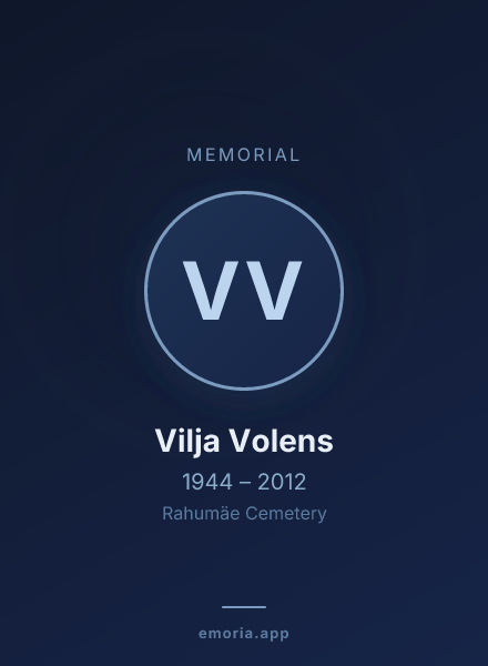Memorial portrait of Vilja Volens