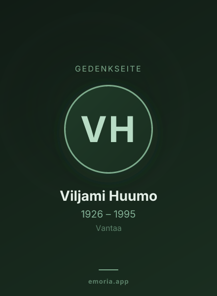 Gedenkportrait von Viljami Huumo