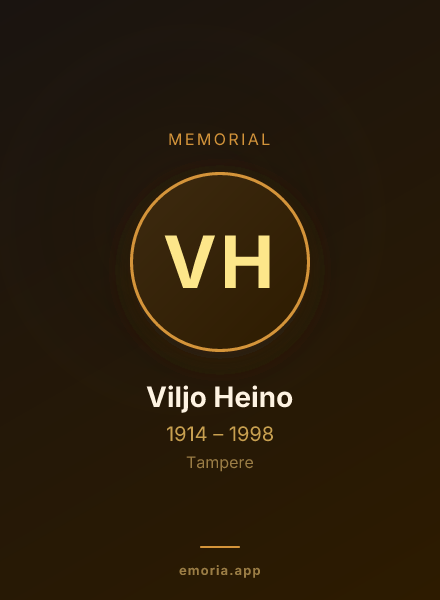 Memorial portrait of Viljo Heino