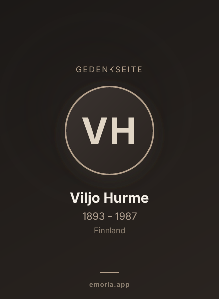 Gedenkportrait von Viljo Hurme