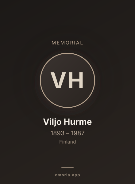 Memorial portrait of Viljo Hurme