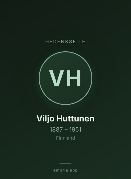 Gedenkportrait von Viljo Huttunen
