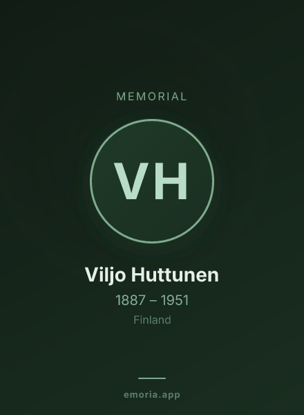 Memorial portrait of Viljo Huttunen