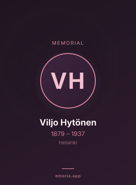 Memorial portrait of Viljo Hytönen