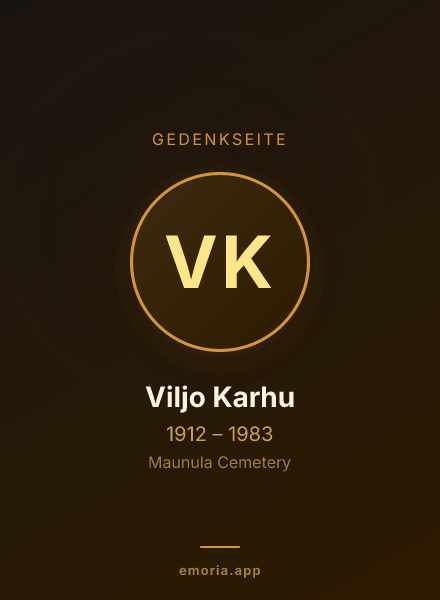 Gedenkportrait von Viljo Karhu