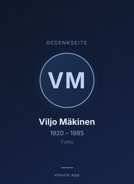 Gedenkportrait von Viljo Mäkinen