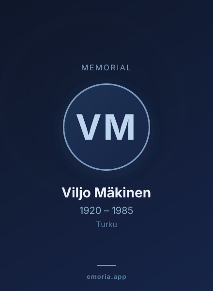 Memorial portrait of Viljo Mäkinen