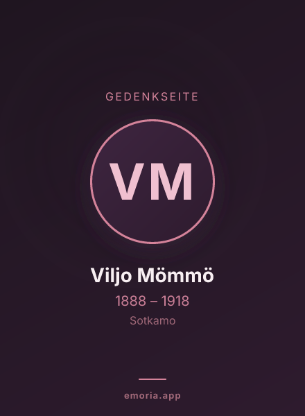 Gedenkportrait von Viljo Mömmö