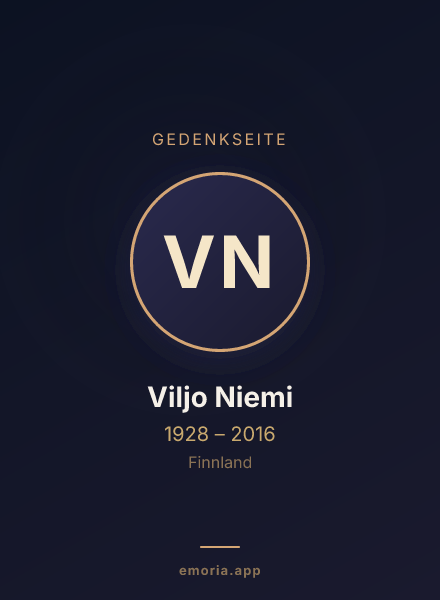 Gedenkportrait von Viljo Niemi