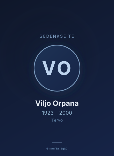 Gedenkportrait von Viljo Orpana