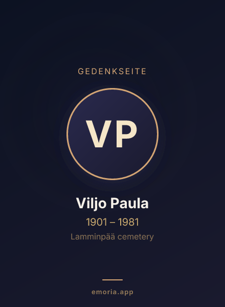 Gedenkportrait von Viljo Paula