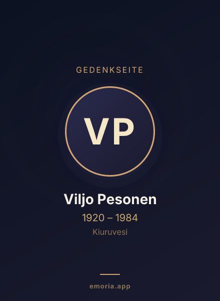Gedenkportrait von Viljo Pesonen