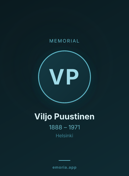 Memorial portrait of Viljo Puustinen