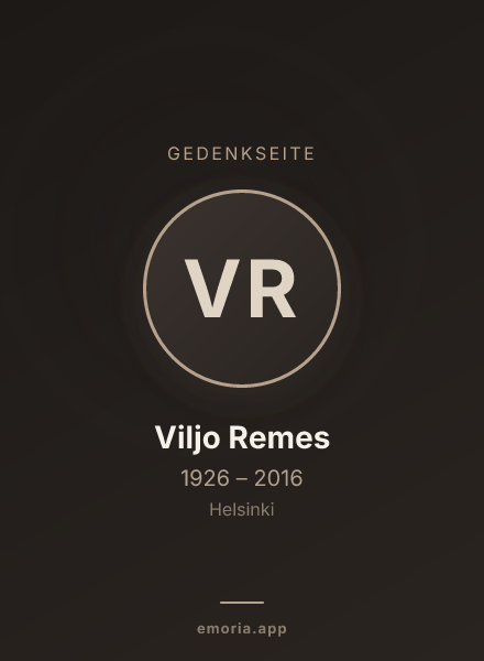 Gedenkportrait von Viljo Remes