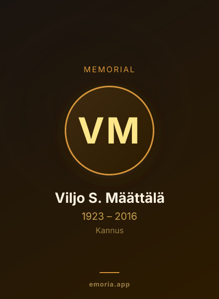 Memorial portrait of Viljo S. Määttälä