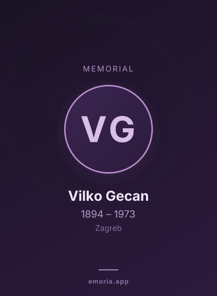 Memorial portrait of Vilko Gecan