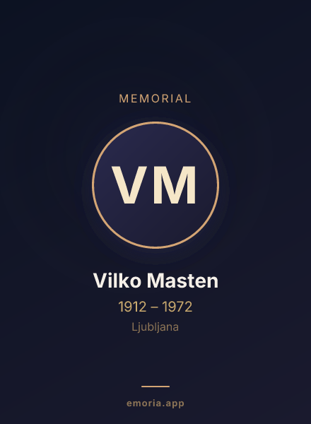 Memorial portrait of Vilko Masten