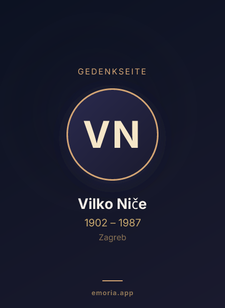 Gedenkportrait von Vilko Niče