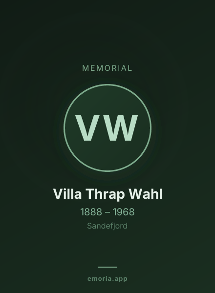 Memorial portrait of Villa Thrap Wahl