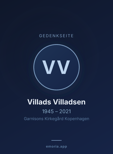 Gedenkportrait von Villads Villadsen
