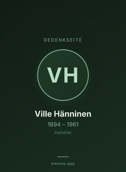 Gedenkportrait von Ville Hänninen
