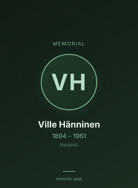 Memorial portrait of Ville Hänninen