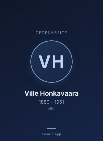 Gedenkportrait von Ville Honkavaara