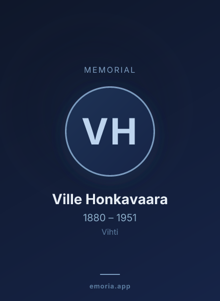 Memorial portrait of Ville Honkavaara