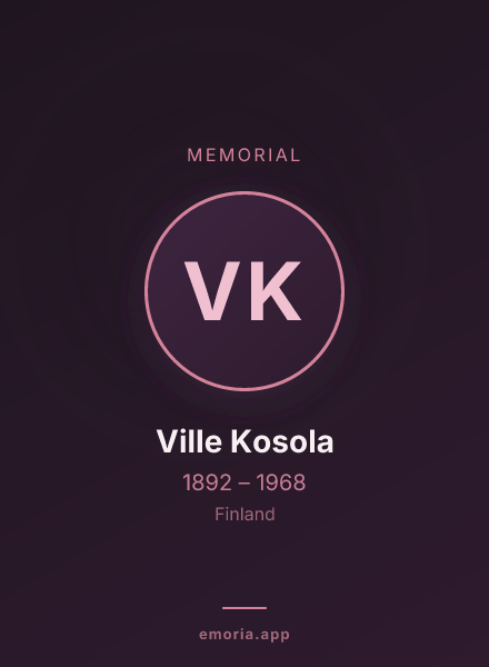 Memorial portrait of Ville Kosola