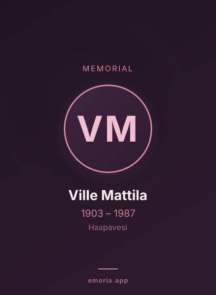 Memorial portrait of Ville Mattila