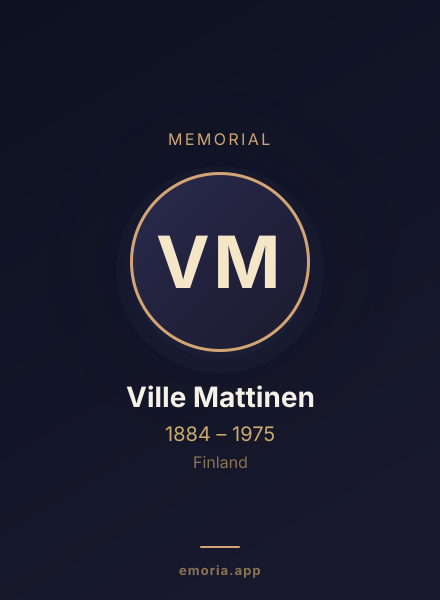 Memorial portrait of Ville Mattinen