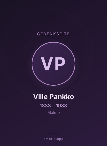 Gedenkportrait von Ville Pankko