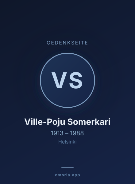 Gedenkportrait von Ville-Poju Somerkari