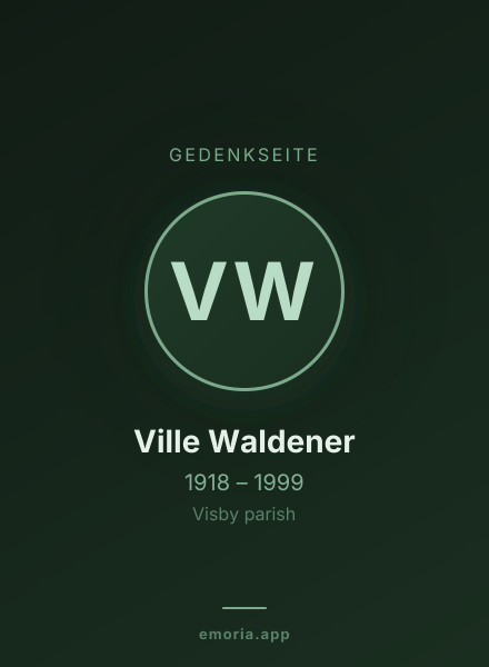 Gedenkportrait von Ville Waldener
