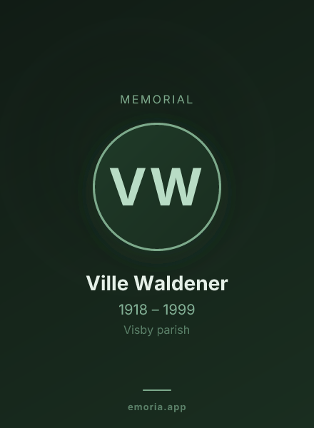 Memorial portrait of Ville Waldener