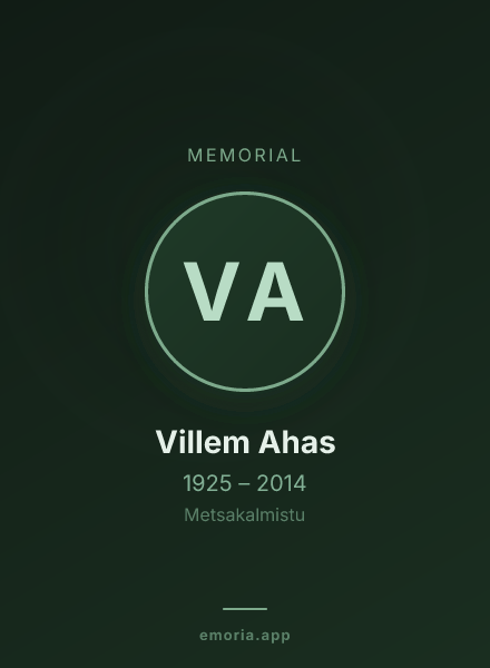 Memorial portrait of Villem Ahas