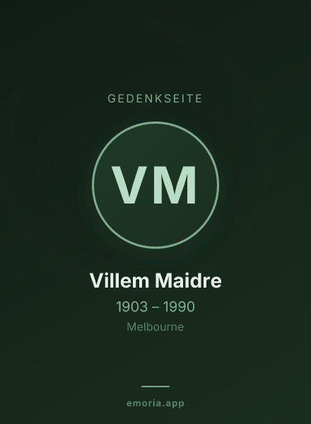 Gedenkportrait von Villem Maidre