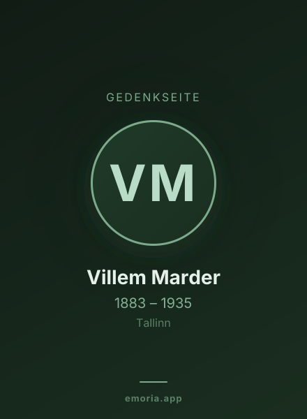 Gedenkportrait von Villem Marder