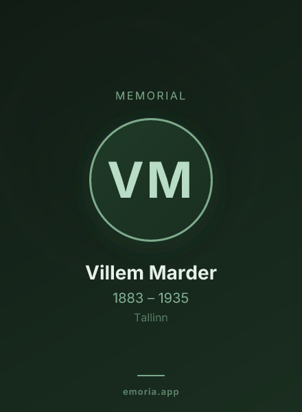 Memorial portrait of Villem Marder