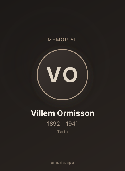 Memorial portrait of Villem Ormisson