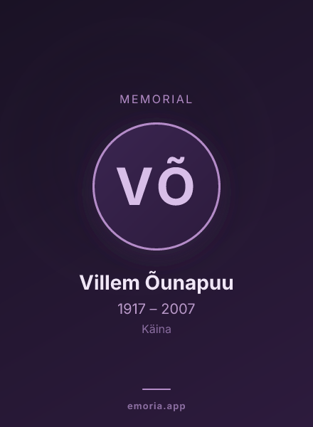 Memorial portrait of Villem Õunapuu