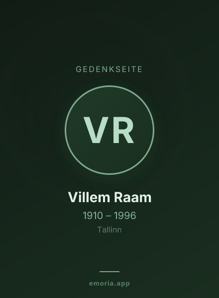 Gedenkportrait von Villem Raam