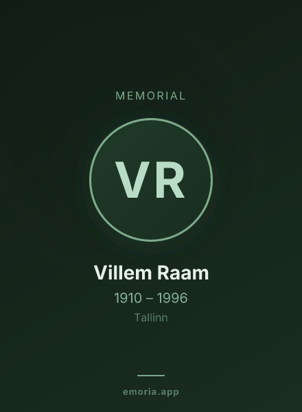 Memorial portrait of Villem Raam