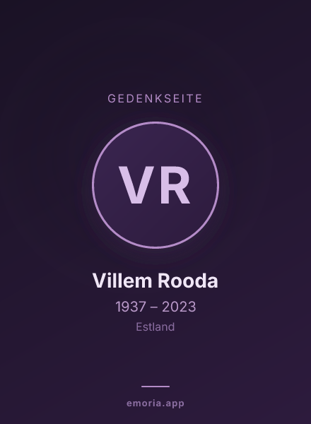 Gedenkportrait von Villem Rooda