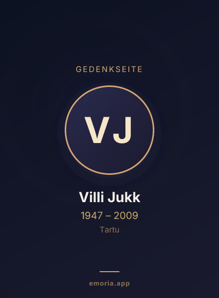 Gedenkportrait von Villi Jukk