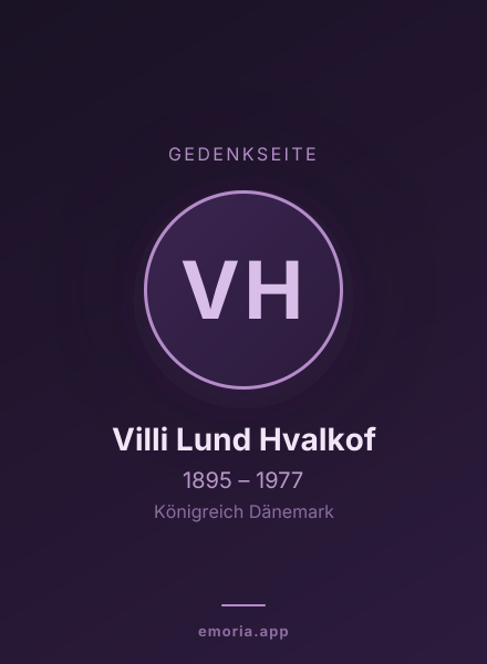 Gedenkportrait von Villi Lund Hvalkof