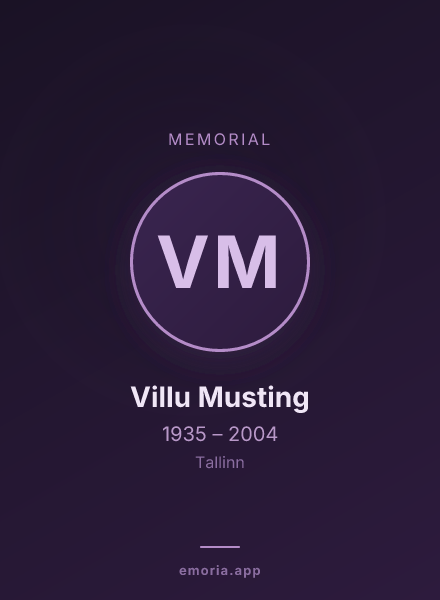 Memorial portrait of Villu Musting