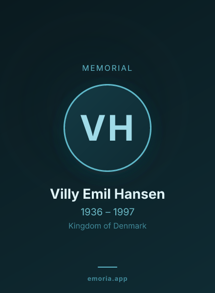 Memorial portrait of Villy Emil Hansen