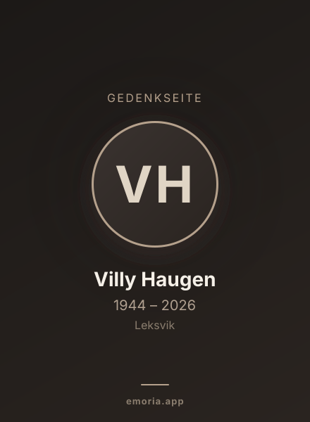 Gedenkportrait von Villy Haugen