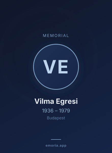 Memorial portrait of Vilma Egresi